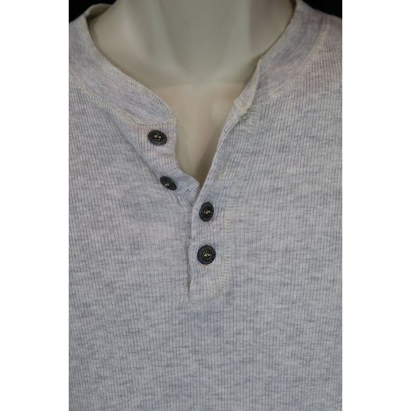 Express Other - Express Small Henley Shirt Men's Textured Gray Rib Knit S Button Down Top Short